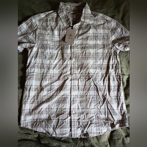 Prana Short Sleeve Standard Fit Organic Cotton Plaid Shirt